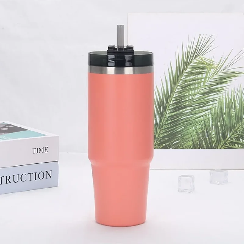 Flourish Life Portable Coffee Cup Long-lasting Thermos Flask Cold Insulation Tumbler Straw Mug 304 Stainless Steel 20oz