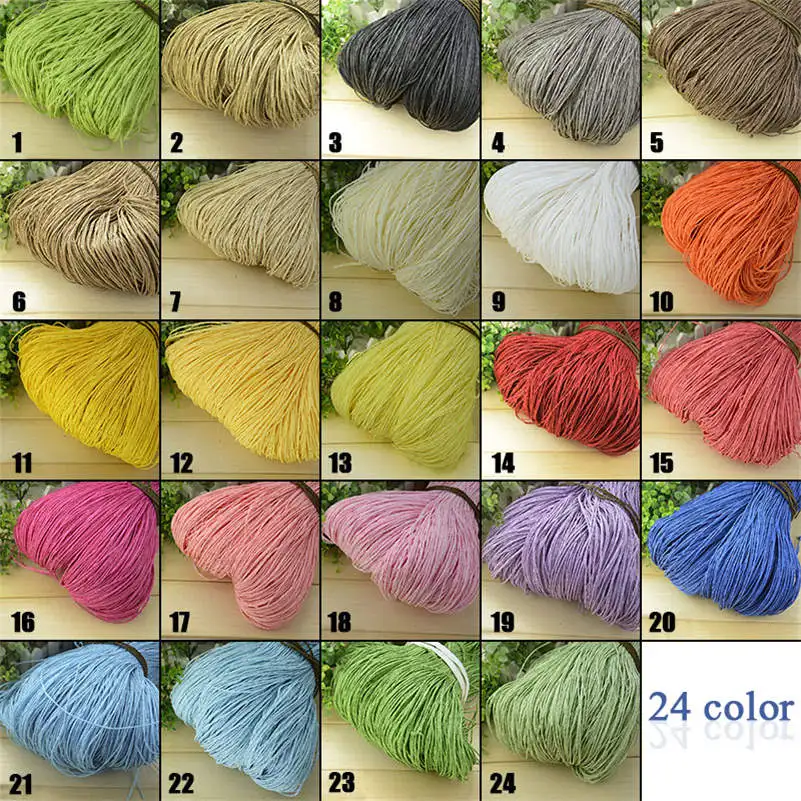 

600 Meter 500g Natural Raffia Straw Yarn For Hand Knit Crochet Summer Hat Handbag Cushion Baskets Knitting Material DIY Craft