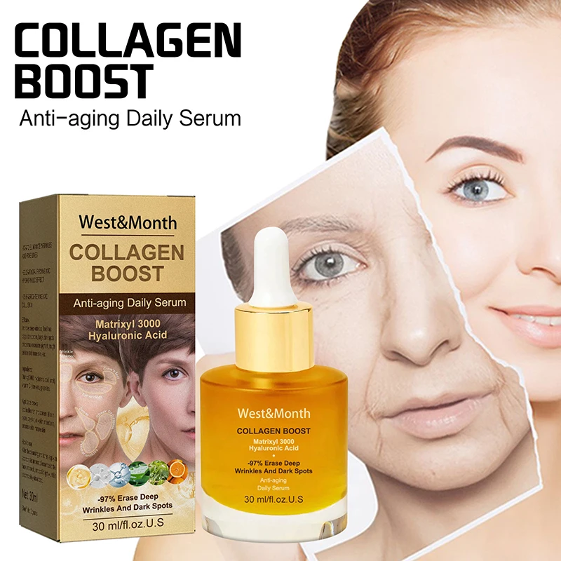

Collagen Wrinkle Remover Face Serum Anti Aging Whitening Moisturizing Fade Fine Lines Dark Spots Brightening Korean Cosmetics