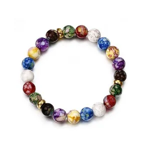 1PC2022 Energy Colorful Reiki Healing Beads Chakra Bracelet Women Men Prayer Jewelry Handcraft DIY Natural Lava Stone Bracelets
