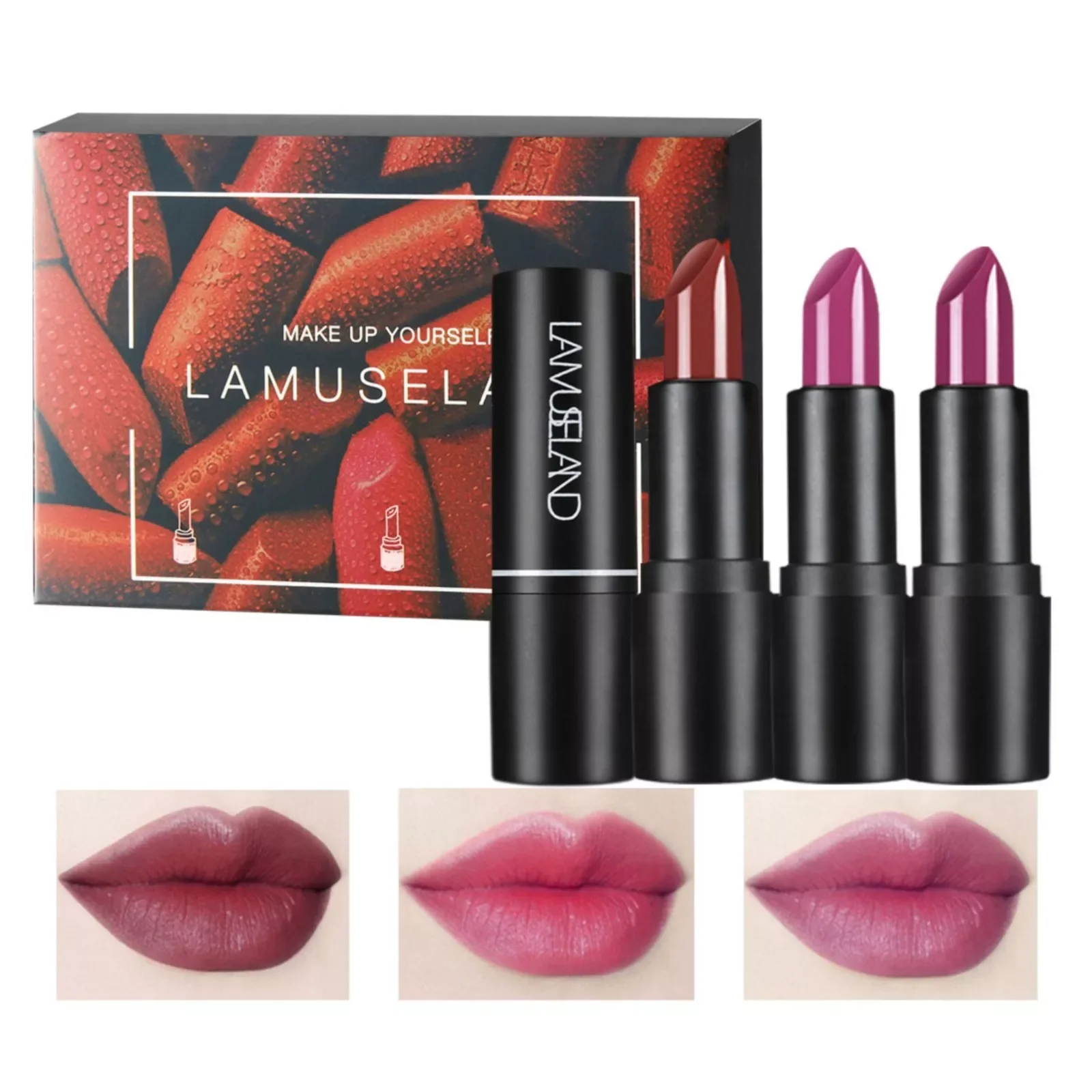 

NEW2023 Velvet Smooth Mattes Lipstick Set Long Lasting & Waterproof Non Stick Cup Nude Color Lip Makeup Gift Lipstick Nude L