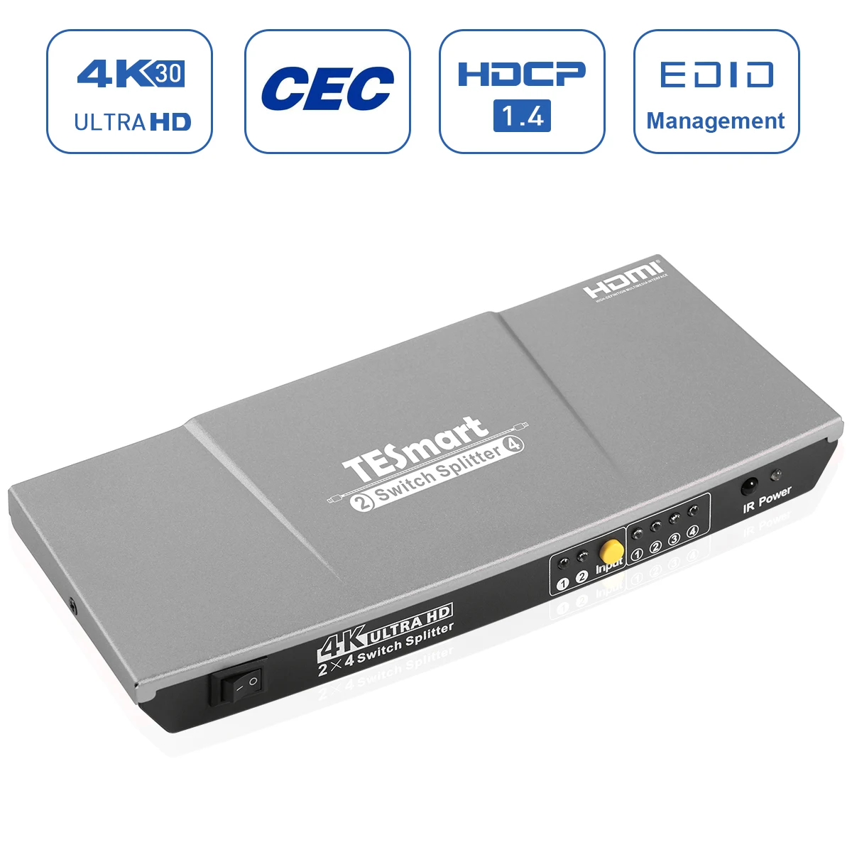 

Switch Splitter 2x4 Te Smart Ultra HD HDMI CEC function HDCP 1,4 compatible, support CEC