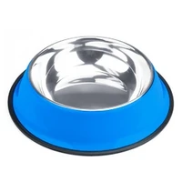 40oz blue stainless steel dog bowl
