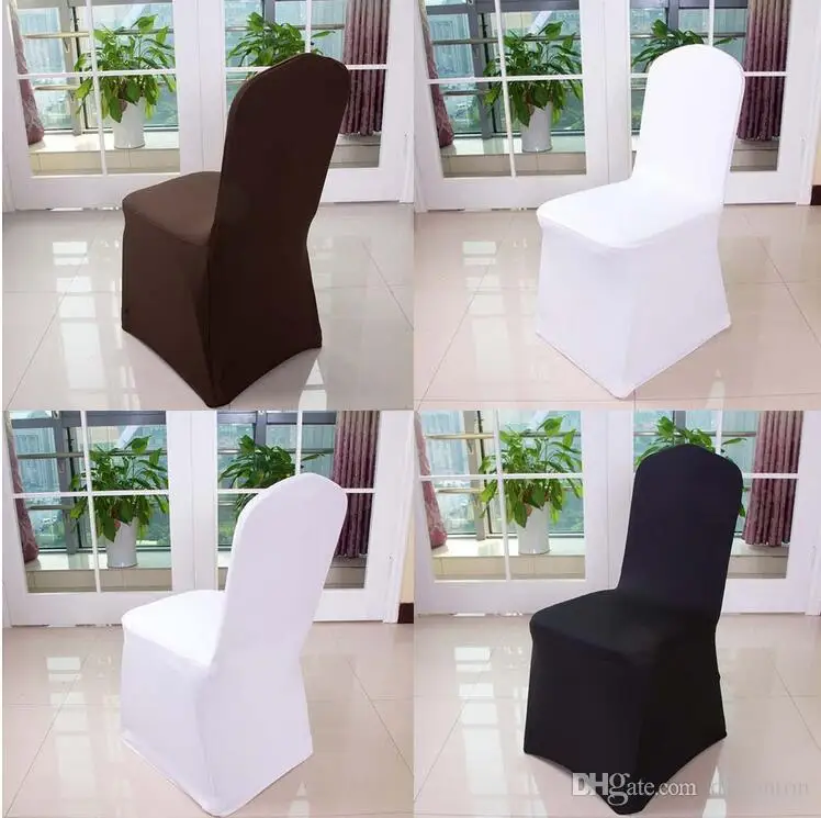 

Wolesale Hotel Hotel Chair Cover Wedding Wedding Pure Color With Thick White Elastic High-end Banquet Chair Cover Free Shipping