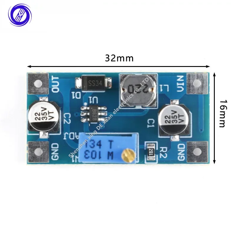 2 шт. XH-M415 SX1308 DC-DC повышающий преобразователь модуль 2A регулируемый В-24 В до 3 5 6 9 12 19