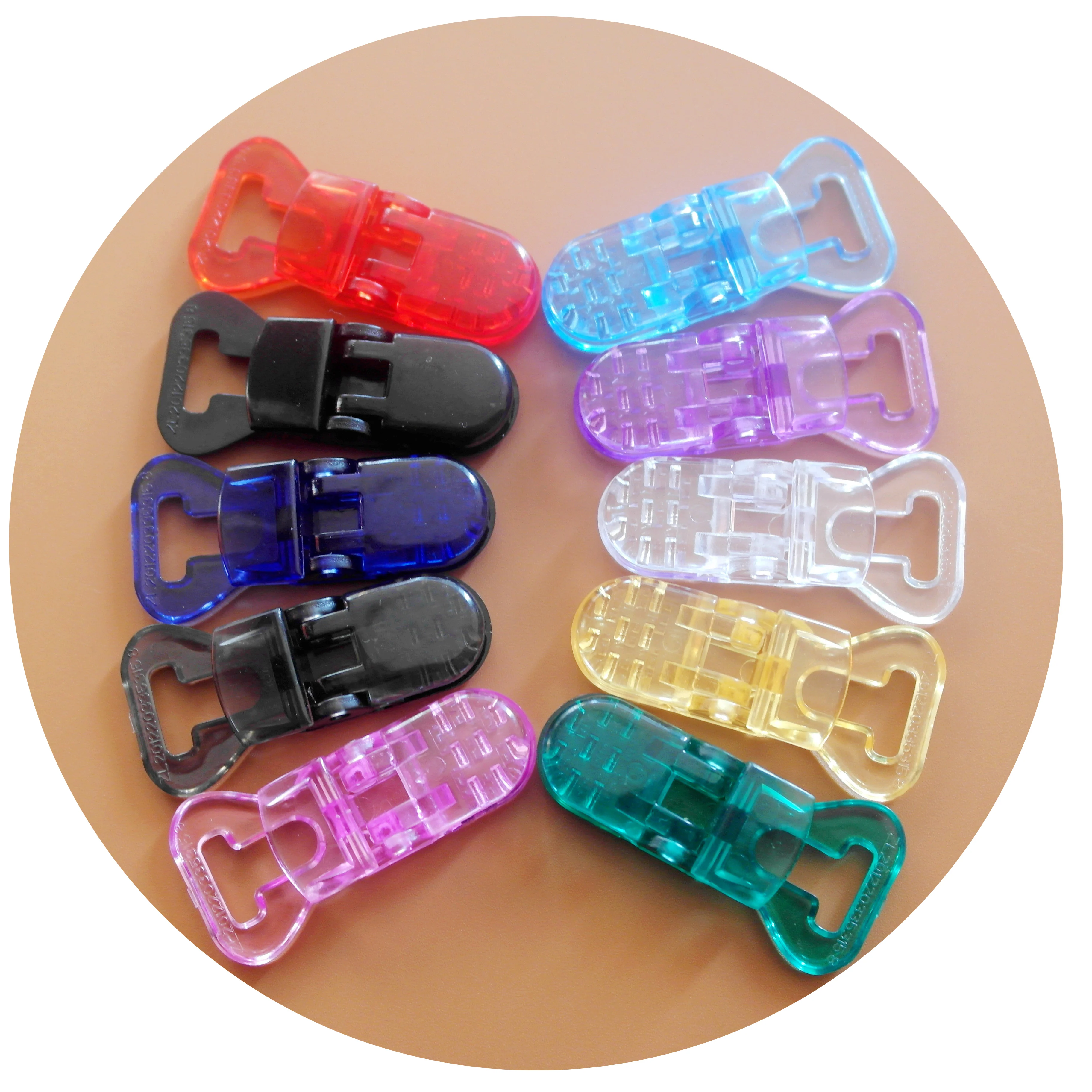 DHL Free Shipping 1000pcs 1.0CM Clear Baby Plastic Pacifier Clip T shape MAM NUK Dummy Chain Toy Adaptoer Holder Suspender Clips