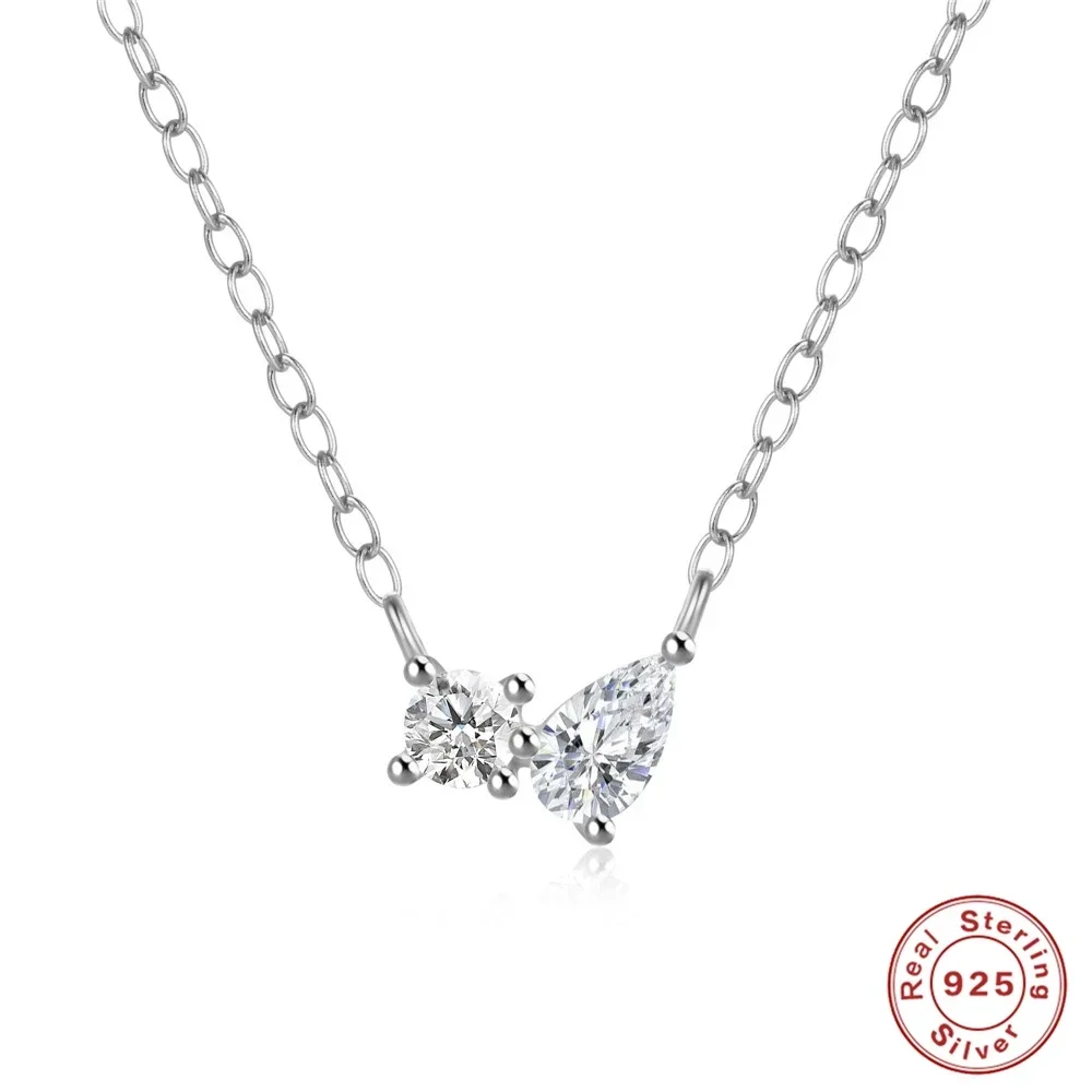 VAL стерлингового серебра 925 пробы геометрическое простое блестящее колье с