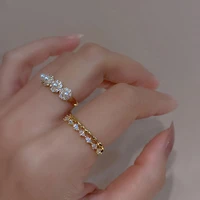 2022 korean new pearl rings for woman threaded opening zircon finger ring gifts elegant fashion jewelry gifts anillos mujer