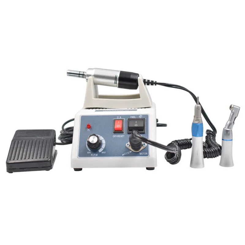 Portable Lab Nail Drills 35,000RPM With Contra Angle & Straight Handpiece N3 Micromotor For Stone Jewelry Denture