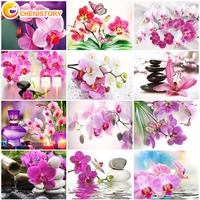 chenistory diy paint by numbers kit flowers package acrylic paints on canvas picture home decoration craft adults drawing canvas