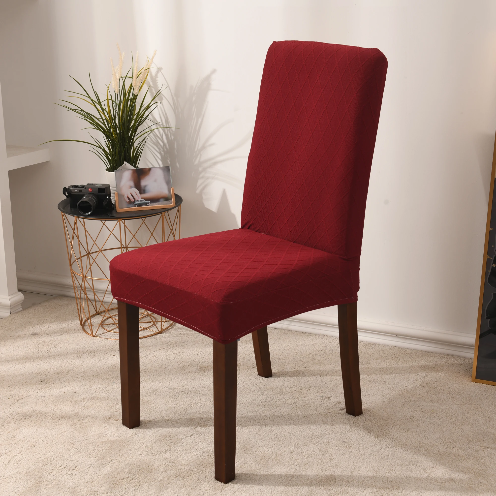 

Клетчатый жаккардовый чехол для кресла, чехол из чистого спандекса для свадьбы, ресторана, офиса, стола, стула