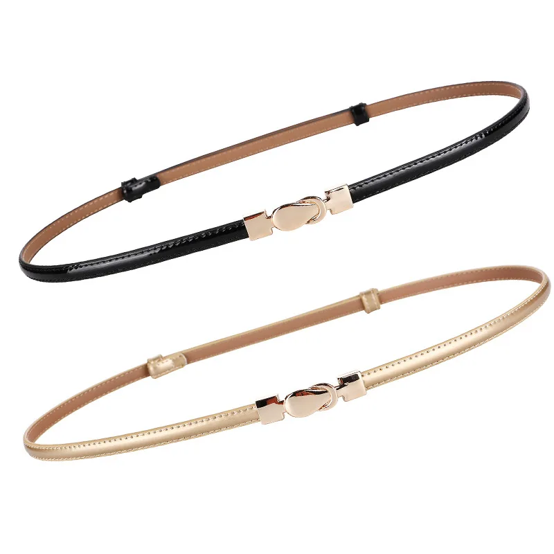 

Женская декоративная рубашка с платьем из тонкой воловьей кожи, простые и универсальные черные маленькие женские ремни, роскошные мужские ...