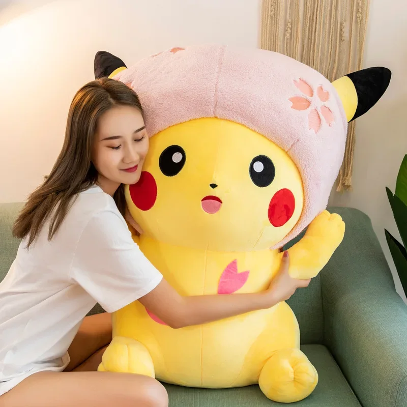 Большая плюшевая игрушка покемон Пикачу Аниме Кукла милая Подушка орнамент