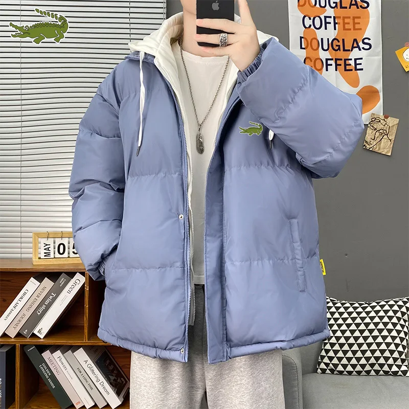 Cartelo brand 2022 winter men's cotton clothes Hong Kong style ins tide brand fashion loose thickening warm fake two-piece hoode