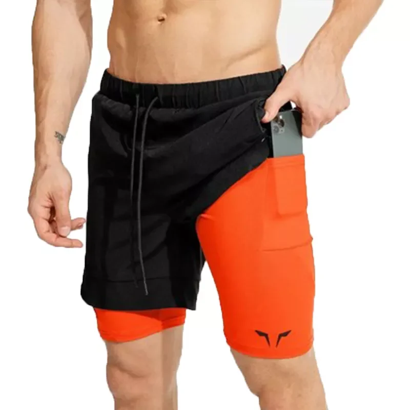 

Men's Sports Shorts 2 In 1 Running Shorts Men's Double Layer Quick Dry Jogging Fitness Bodybuilding GYM Training Short Pants Men