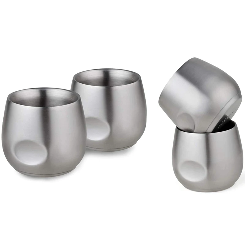 

Stainless Steel Espresso Cups 2Pcs, Double Wall Insulated Unbreakable Tumbler Small Cup For Outdoor Picnics Party