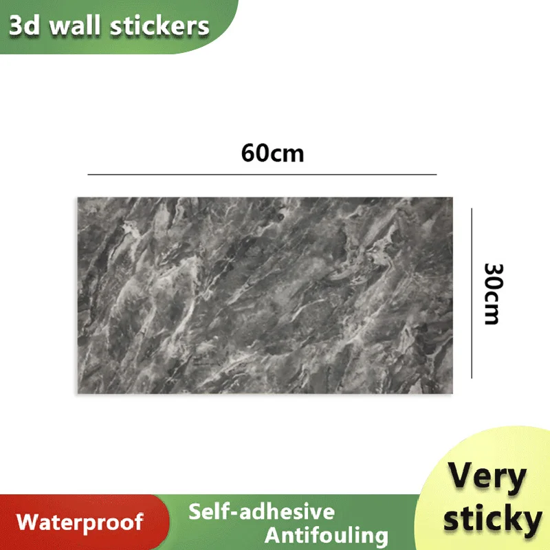 

New 20pcs of PVC Imitation Marble Floor Stickers Self-adhesive Wall Stickers Waterproof Bathroom Decoration Decals 30cmx60cm