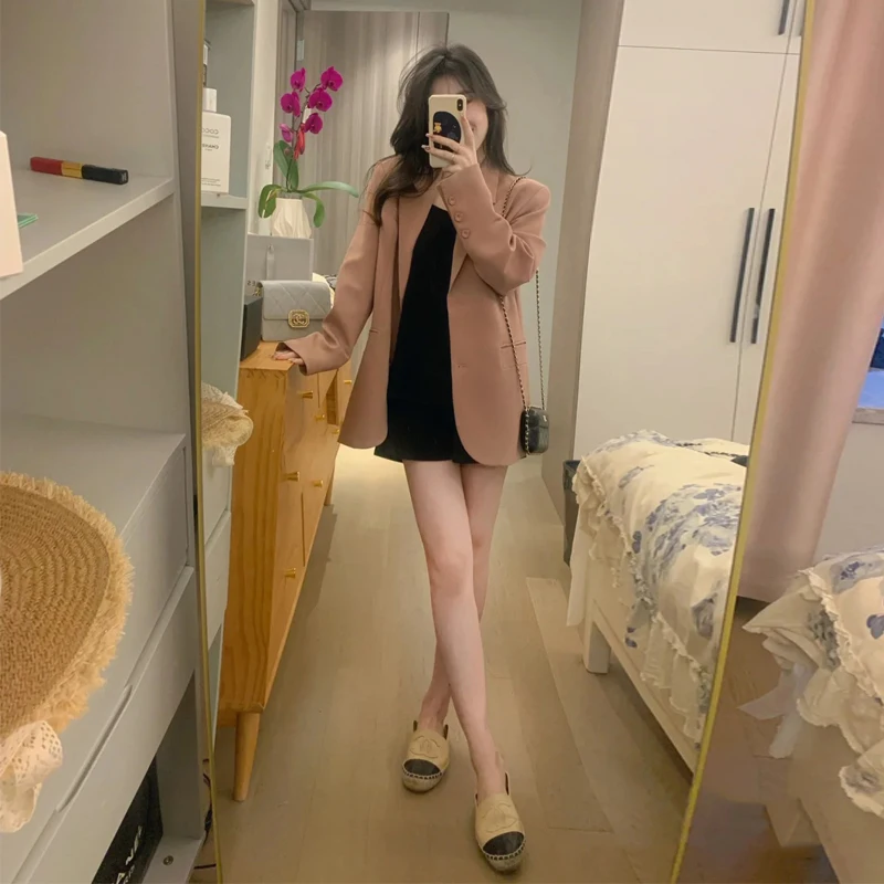 Высококачественная розовая маленькая женская одежда ранней весны и осени новый