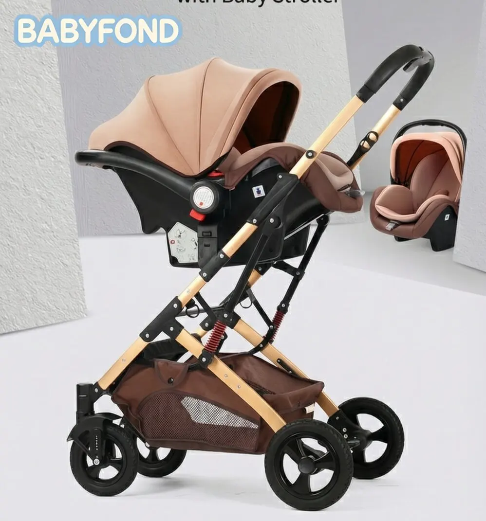 Фото Детская коляска-трансформер Babyfond 3-в-1: легкая, многофункциональная, с люлькой и автокреслом для младенцев №5