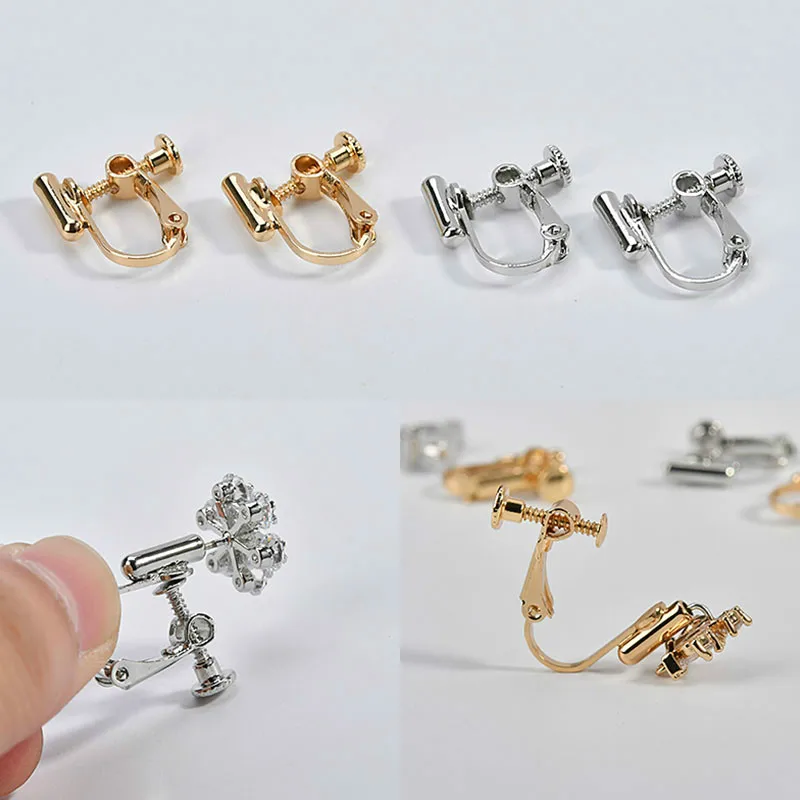 

Цветные медные позолоченные булавки для ушей 18k из натурального золота, регулируемые зажимы для ушей, мягкие резиновые зажимы для ушей, аксе...