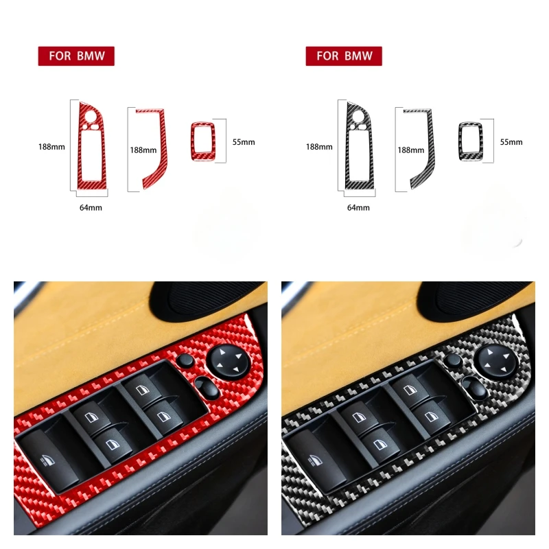 

For BMW Z4 E89 2009 2010 2011 2012 2013-2016 Carbon Fiber Stickers Car Window Lift Control Panel trim interior Car Accessories