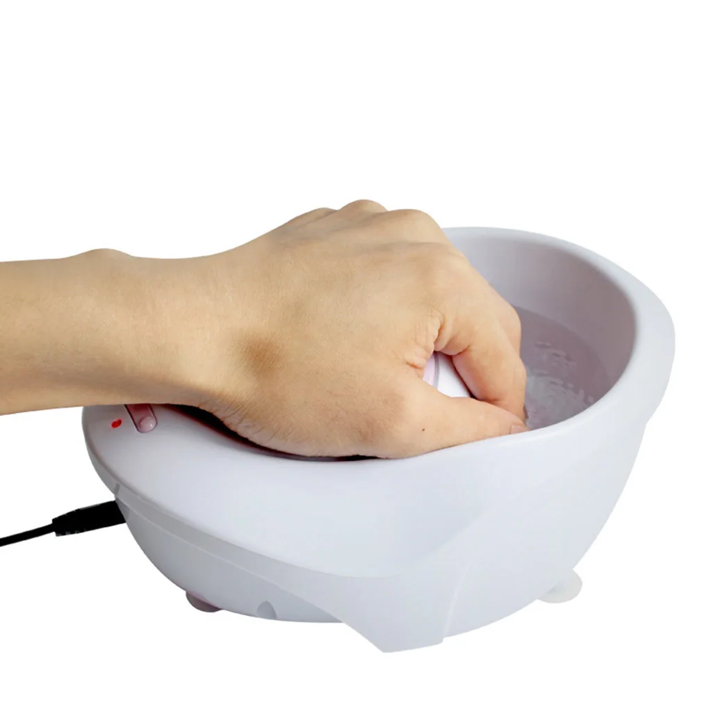 

Портативная электрическая миска для маникюра, вибрирующий массажер для рук с воздушными пузырями для спа-салона ногтей, оборудование для расслабления, европейская вилка, 2 Вт