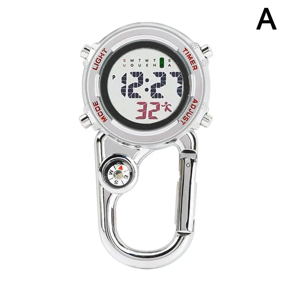 Многофункциональные электронные часы с карабином и будильником функция