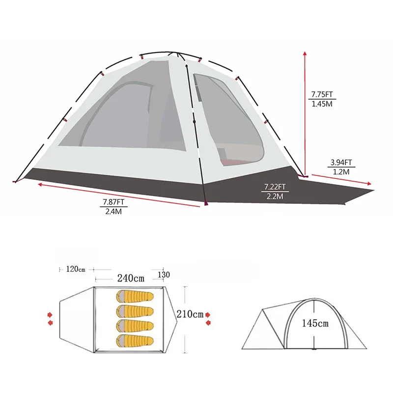 Kaima Ультралегкая палатка для одного человека езды на велосипеде пешего туризма