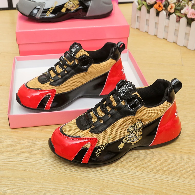 

Кроссовки на платформе с вышивкой, сетчатые, Повседневная модная шикарная Роскошная брендовая дышащая Спортивная обувь