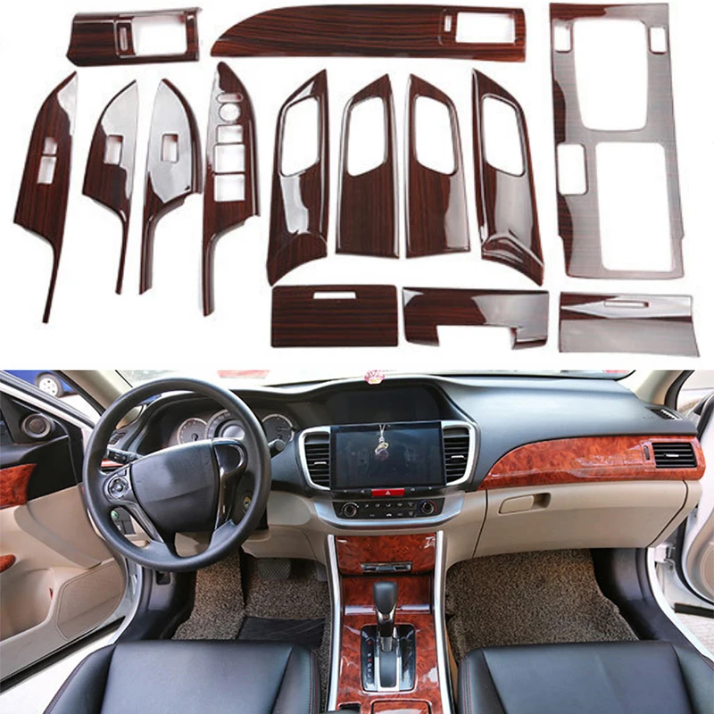 

Подходит для Honda 9-го поколения Accord красное дерево внутренняя отделка наклейка накладка отделка высокое качество модификация интерьера
