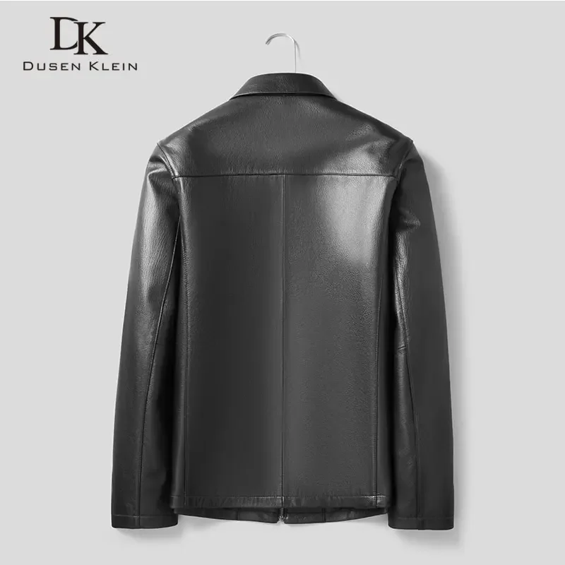 Мужская короткая куртка из натуральной козьей кожи с карманами