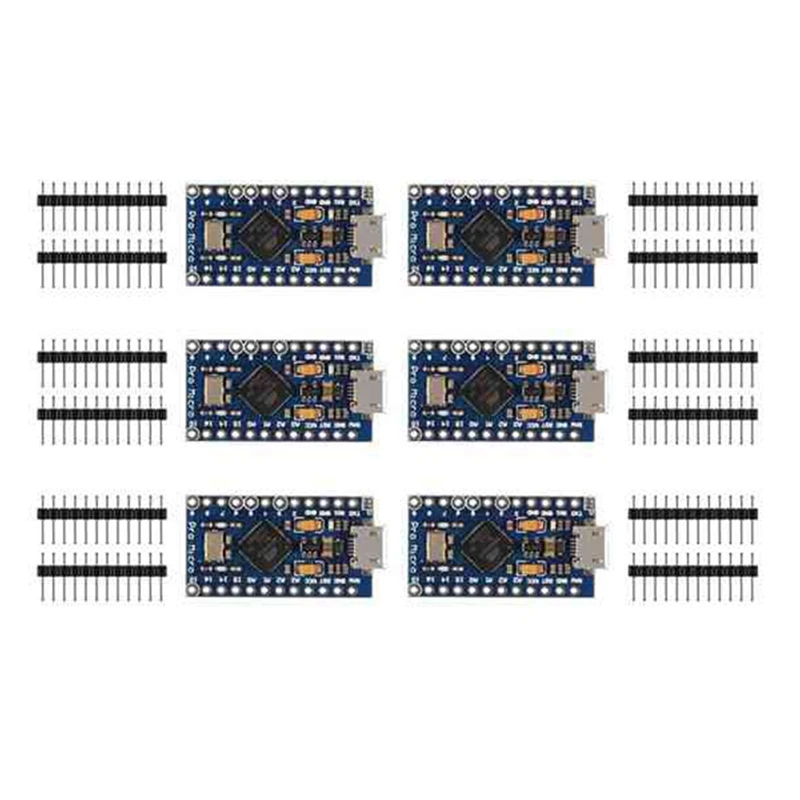 

6 Pack For Pro Mini Atmega32u4 5V/16Mhz Module Board For Arduino Leonardo Replace Atmega328 Pro Mini