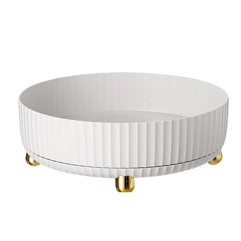 

Вращающийся на 360 градусов Органайзер для шкафа, кухонная и ванная косметика, поворотный лоток для хранения, нескользящая круглая стойка дл...