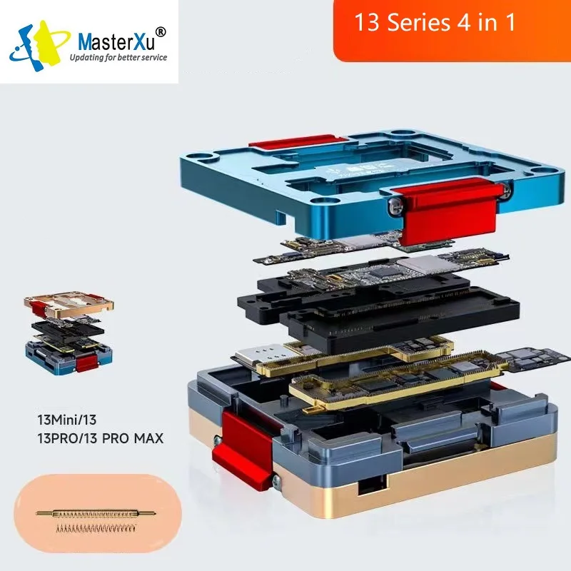 

MasterXu Xinzhizao XZZ FIX-13 4in1 iSocket Tester Fixture for iPhone 13 Pro Max Upper Lower Board Middle Layer Function Testing