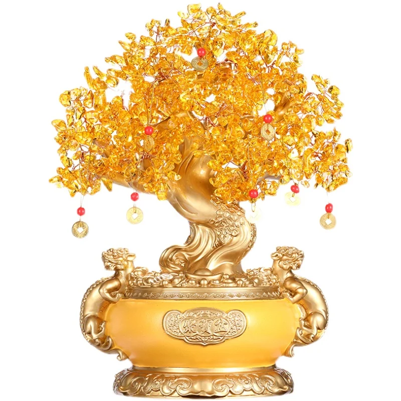 

Citrine Money Tree Cornucopia Pachira Macrocarpa Lucky Decoration Office Shop Wine Cabinet Decoration Opening Gift