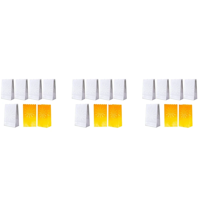 

150 PCS White Luminary Bags, Flame Resistant Candle Bags, Sun Design Luminaries For Wedding, Party, Halloween, Christmas