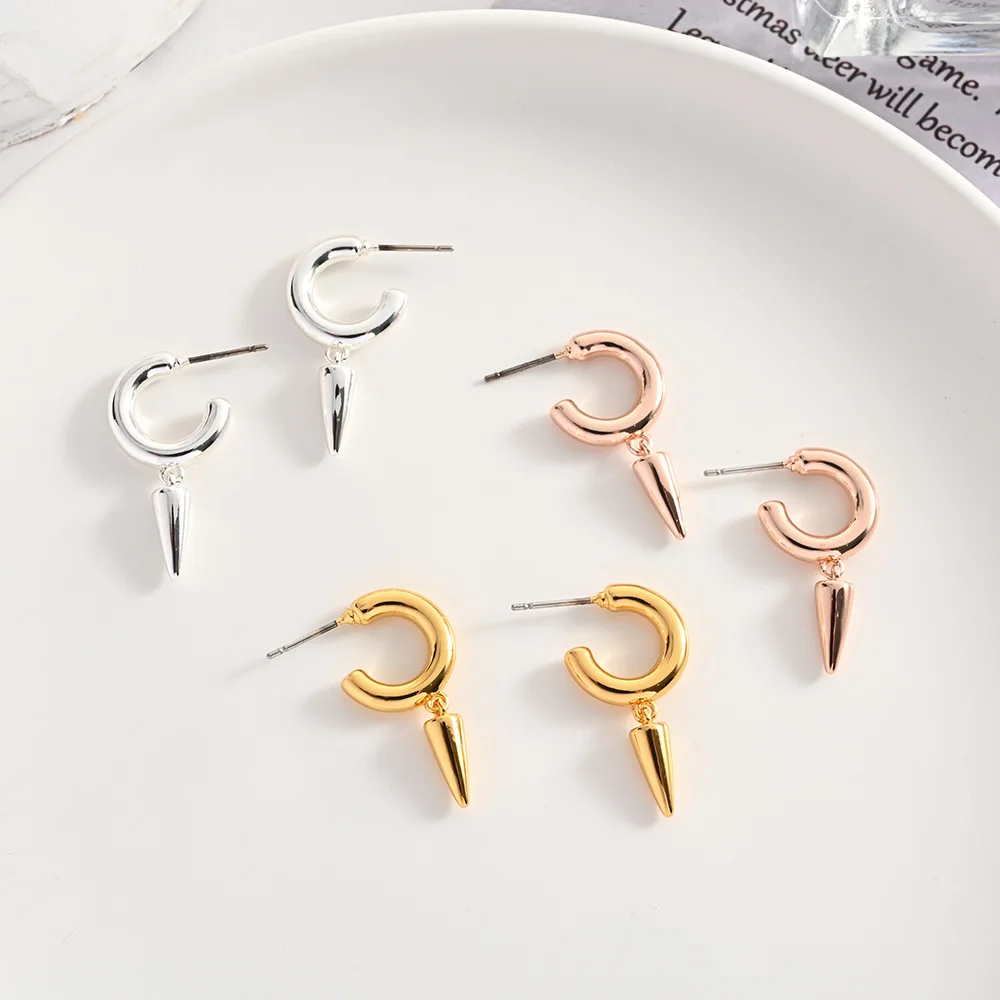 

Creative Awl Drop Earrings for Women Irregular Geometric Pointed Tapered Earrings Silver Color Punk Vintage Jewelry Gift