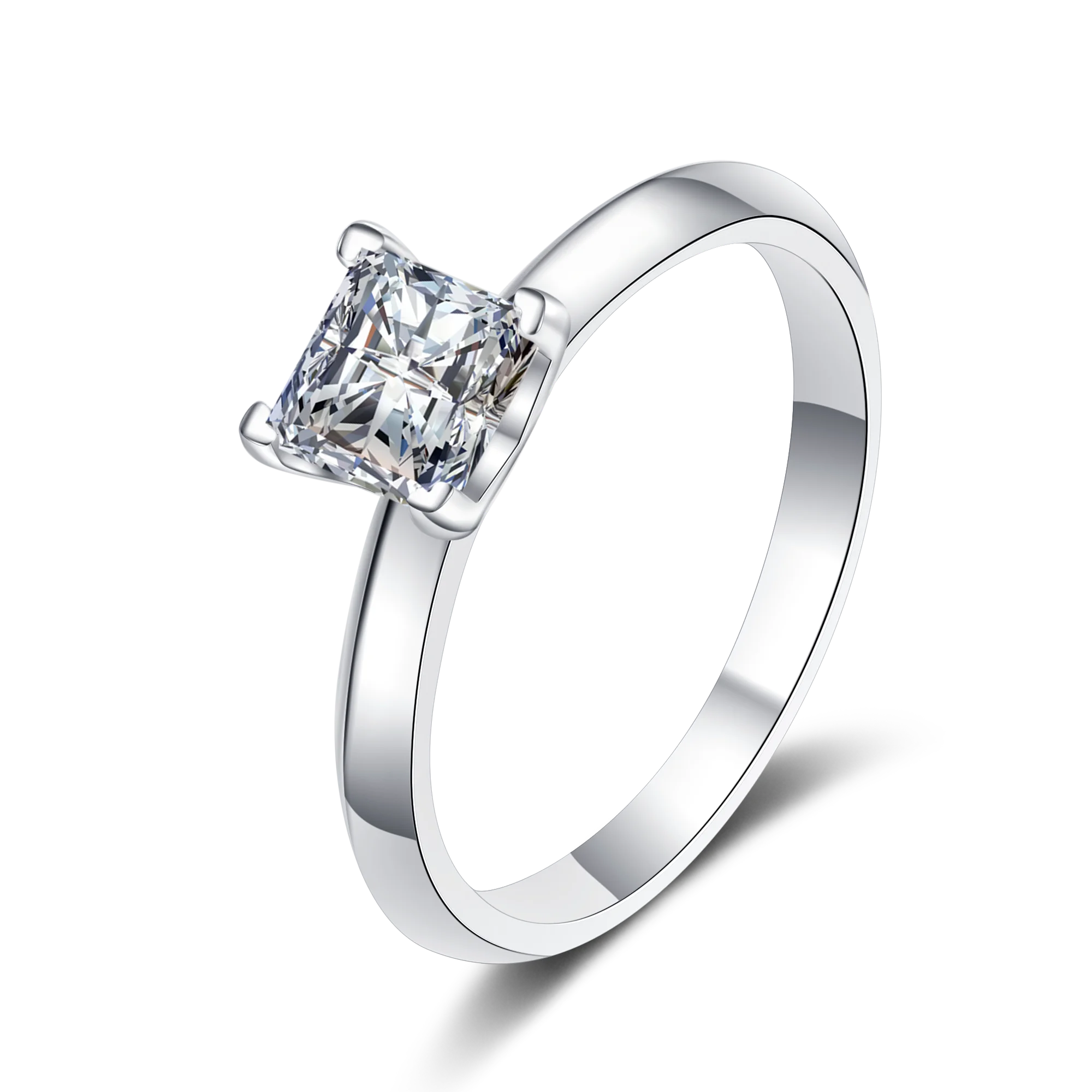 

Aisne Real 1ct 2ct VVS D Color Moissanite Wedding Rings For Women Engagement White Gold Color 925 Sterling Silver Jewelry Rings