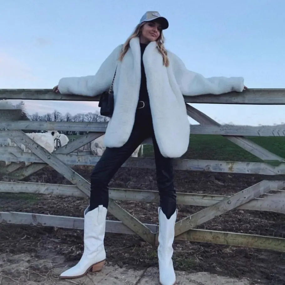 Шуба женская из искусственного меха роскошная укороченная куртка популярный