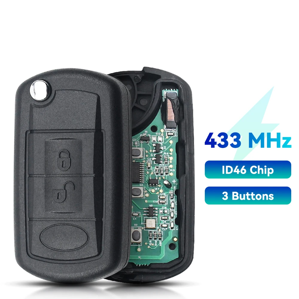 

Складной пульт дистанционного управления KEYYOU 433 МГц с 3 кнопками для RANGE ROVER Sport Land Rover Discovery 3