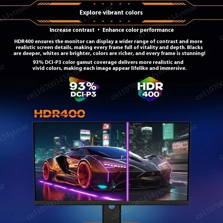 Фото 24/27-дюймовый безрамочный игровой монитор 2K 4K 5K с частотой обновления 360-600 Гц, низким уровнем синего света, DP, LCD, для настольных ПК №4