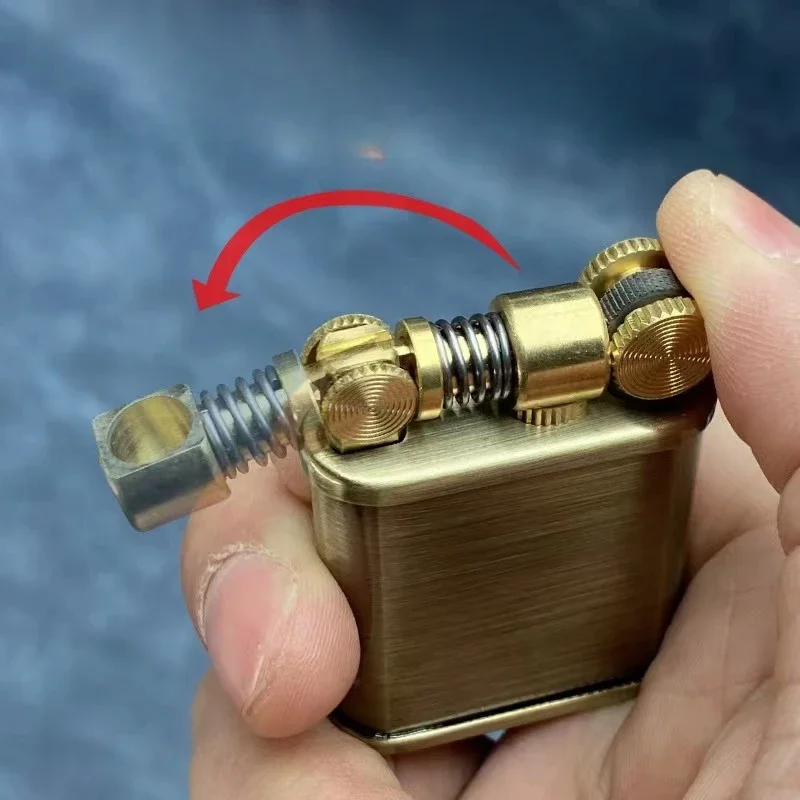 ZORRO керосиновая Зажигалка из чистой меди креативный вращающийся шлифовальный