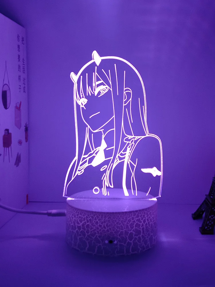 

Darling In The Franxx Zero Two 3d led lamp for bedroom manga night lights anime action figures Decoration lampara de noche