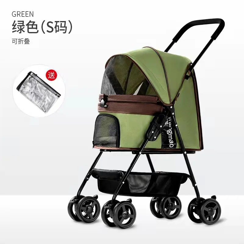 

Pet Dog Trolley Puppy Teddy Trolley Light Folding Outdoor Travel Dog Stroller Carrier Pet Stroller Small Car for Going Out