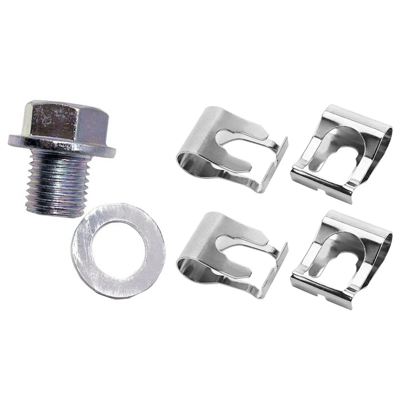 

90009-R70-A00 Engine Oil Pan Drain Bolt Plug for Honda/Acura with Wiper Linkage Repair Clip 4Pcs