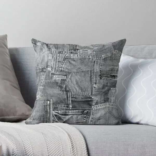 

Джинсовая наволочка в стиле пэчворк, серого цвета, с принтом, декоративная подушка для дома, гостиницы, не входит в комплект
