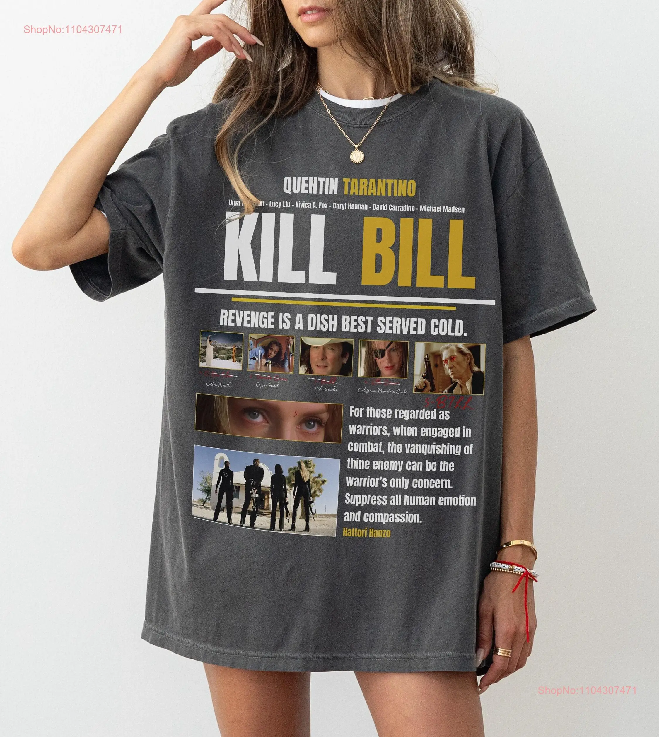 Футболка из фильма Kill Bill в стиле ретро японский экшн-фильм Квентин Тарантино