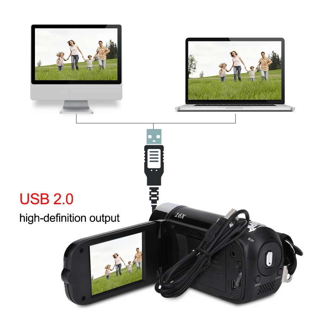 

Full High-definition 1080P Digital Camcorder Portable COMS Sensor Video Professional DV Camera High Resolution