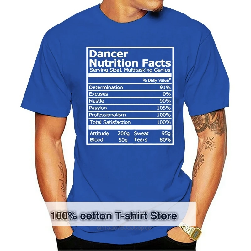 Dancer Nutrition Facts Funny T-Shirt for Dancers  Brand Clothing Harajuku T Shirt Women Fashion Cotton Slim Top Tees
