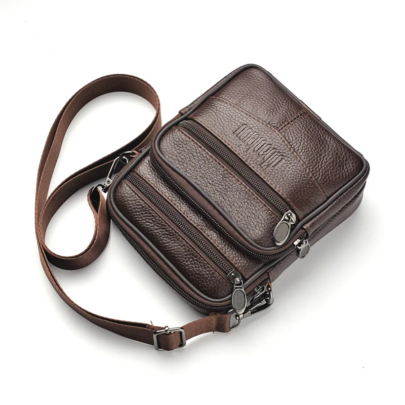 Men's Genuine Leather Shoulder Crossbody Bags High quality Tote Fashion Business Man Messenger Bag Cowhide Body Bags fanny pack
